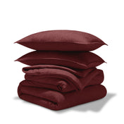 Comforter set stacked on a white background