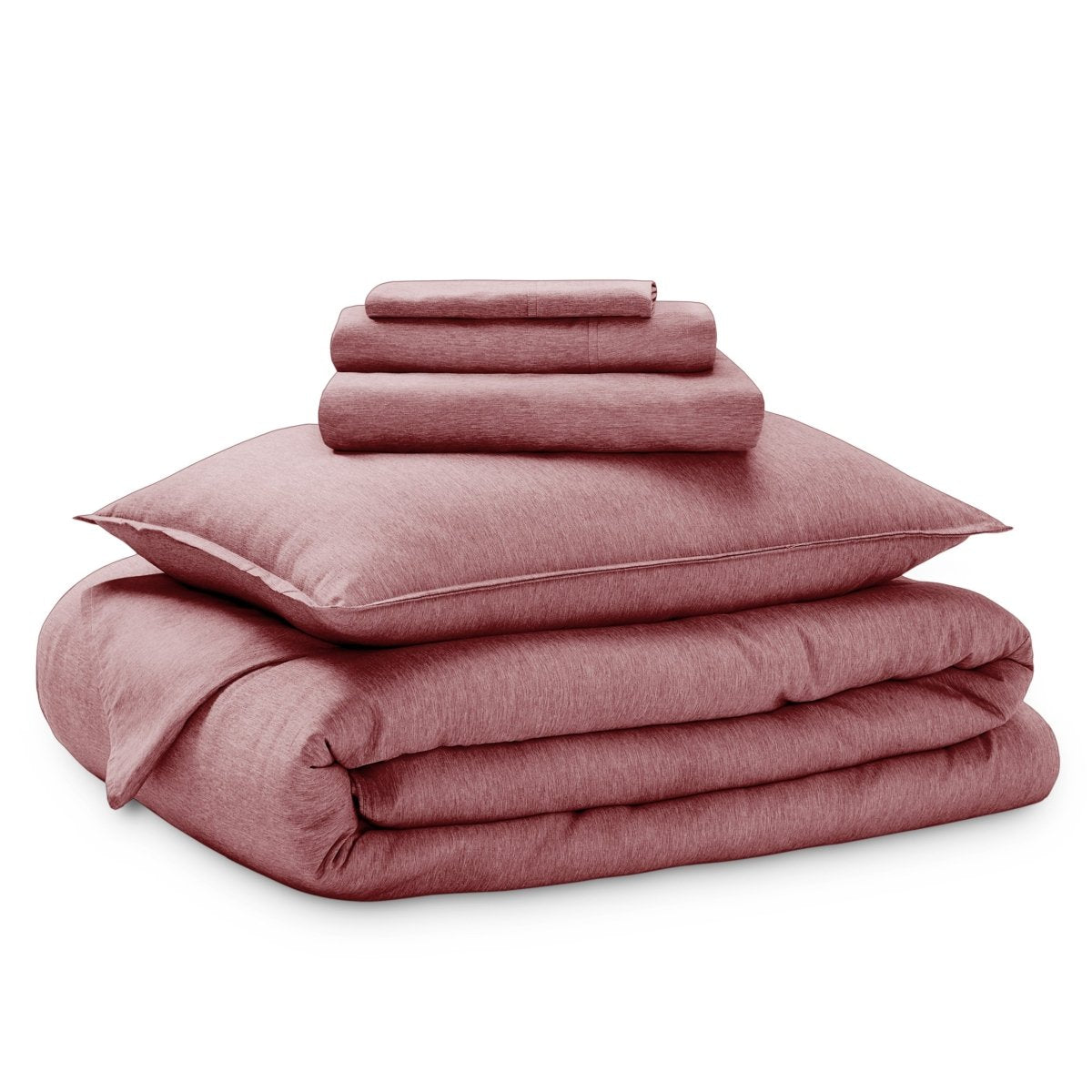 Bedding set folded on a white background