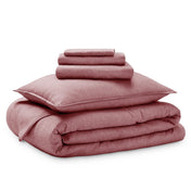 Bedding set folded on a white background