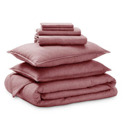 Bedding set folded on a white background