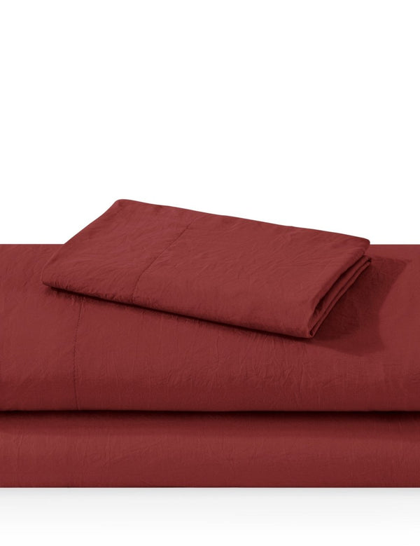 Washed sheet set folded and stacked