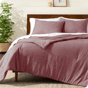 Microfiber comforter set on a bed