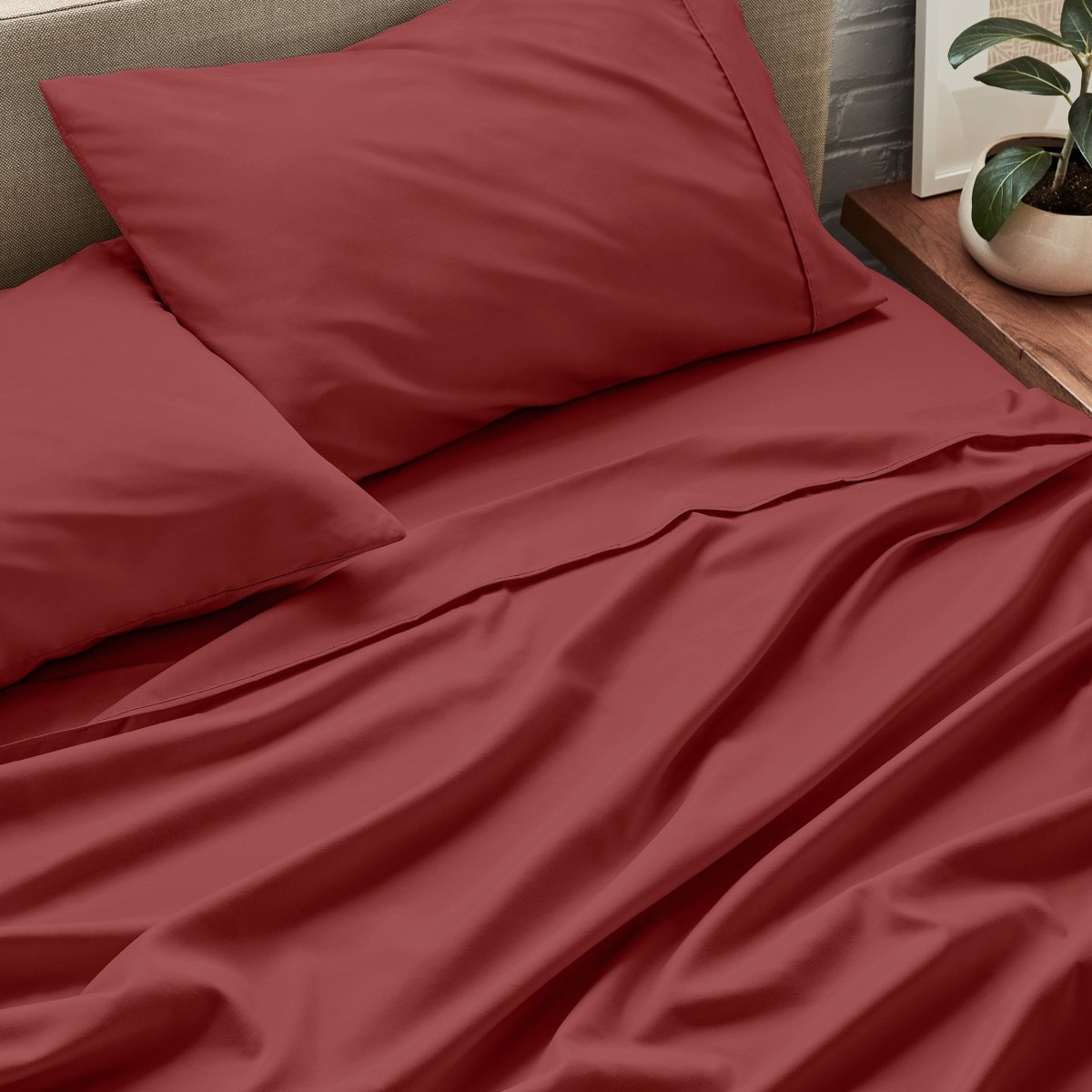 Close up of ultra-soft sheets on a bed