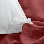 Close up of the duvet cover ties