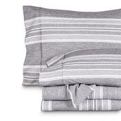 Microfiber heathered charcoal sheets folded
