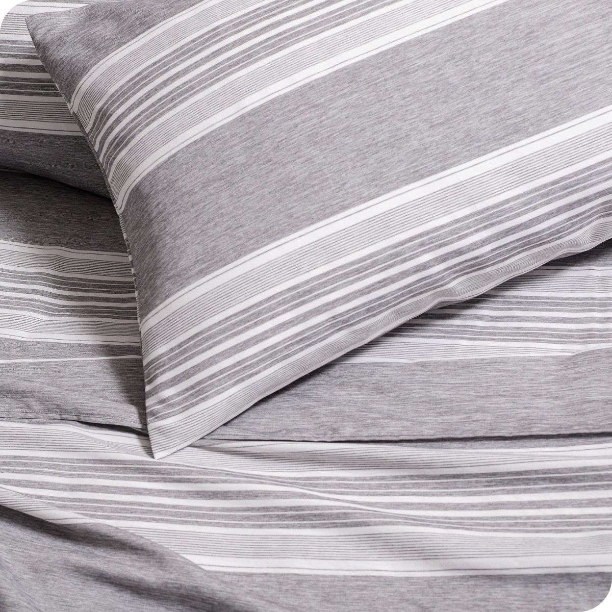 Close up of a microfiber print sheets and a matching pillowcase