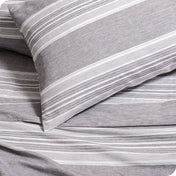 Close up of a microfiber print sheets and a matching pillowcase