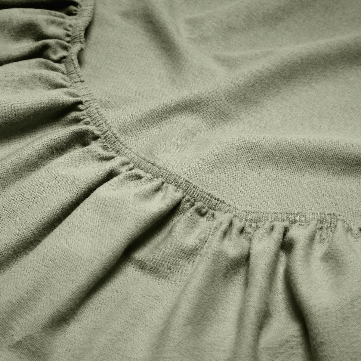 Close-up of flannel fitted sheet.