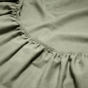 Close-up of flannel fitted sheet.