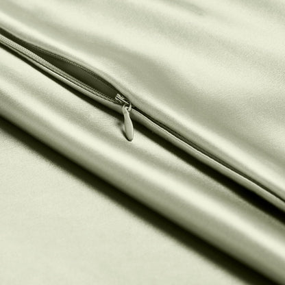 Close-up of pillowcase with zipper closure