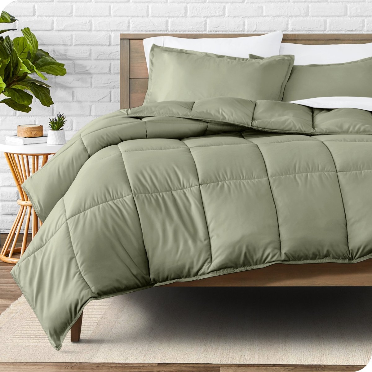 Down Alternative Box Stitch Comforter Set