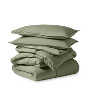 A down alternative comforter folded neatly