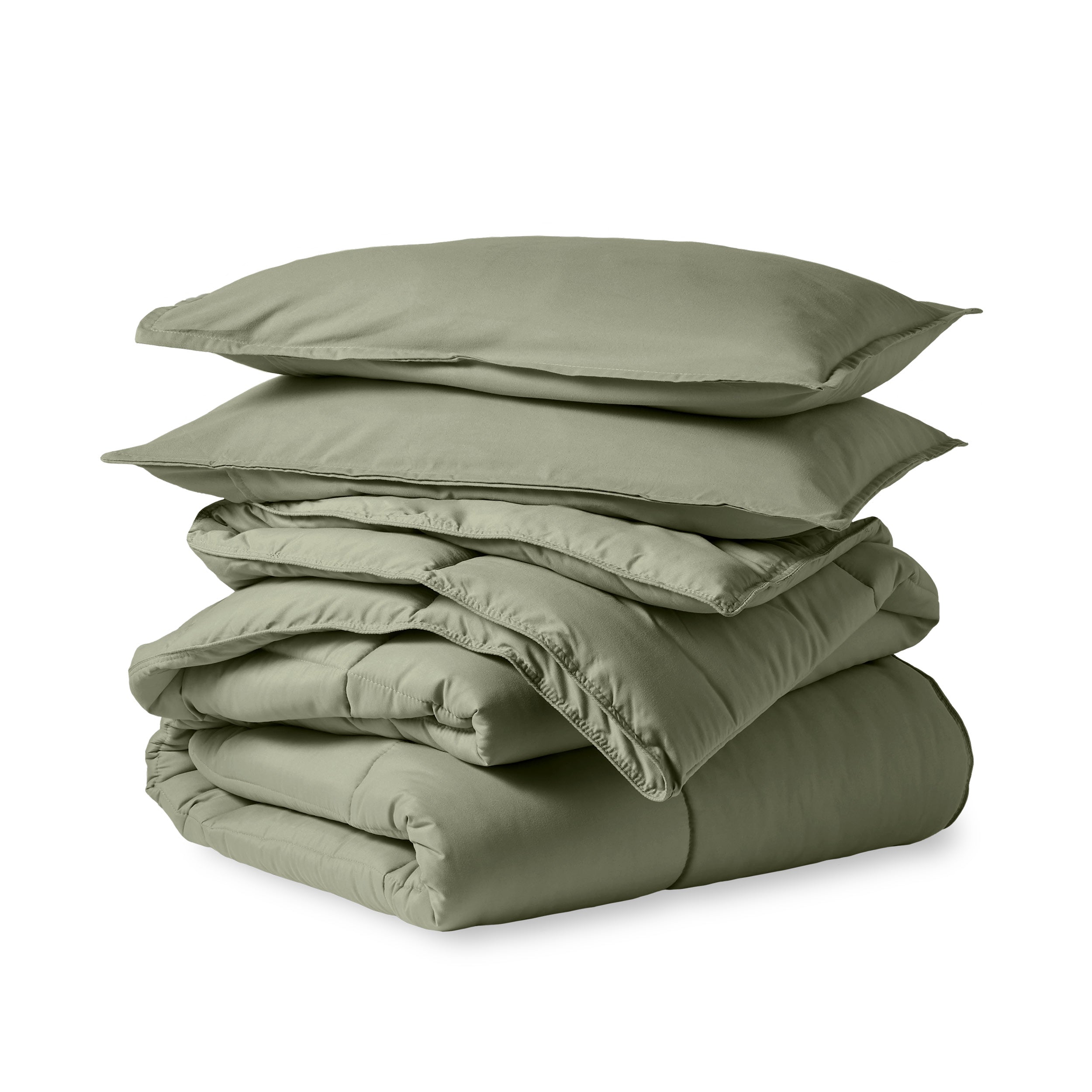 Comforter set folded and stacked