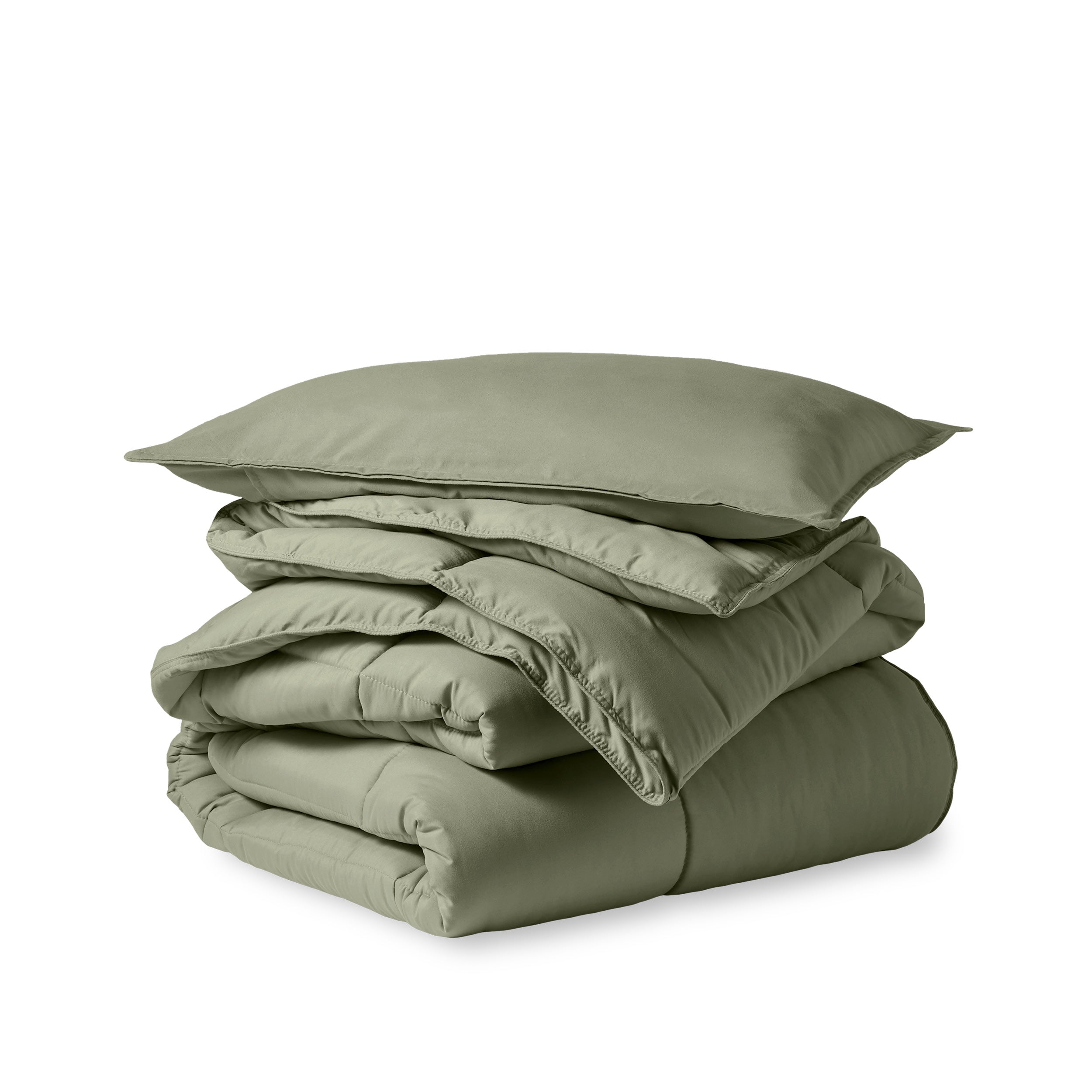 Comforter set folded and stacked