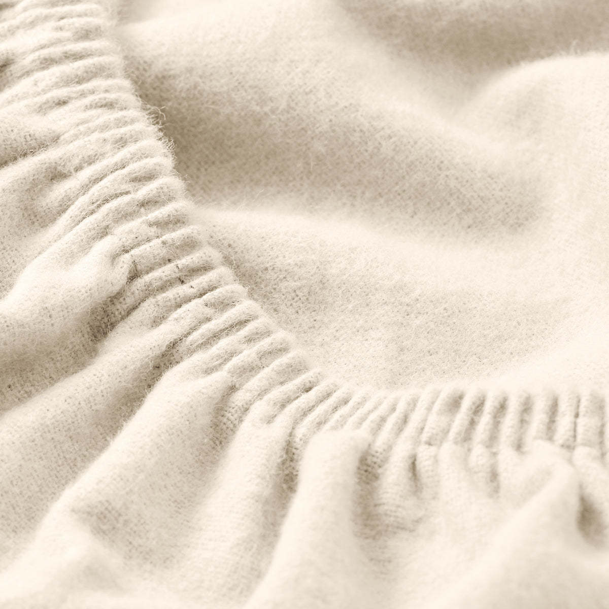 Close up of a flannel fitted sheet.