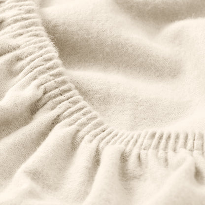 Close up of a flannel fitted sheet.