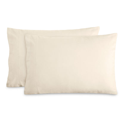 Two flannel pillowcases on a white background
