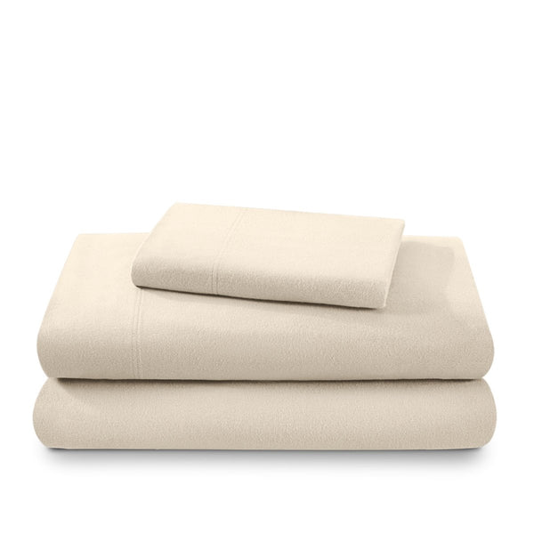 A neatly arranged set of flannel sheets