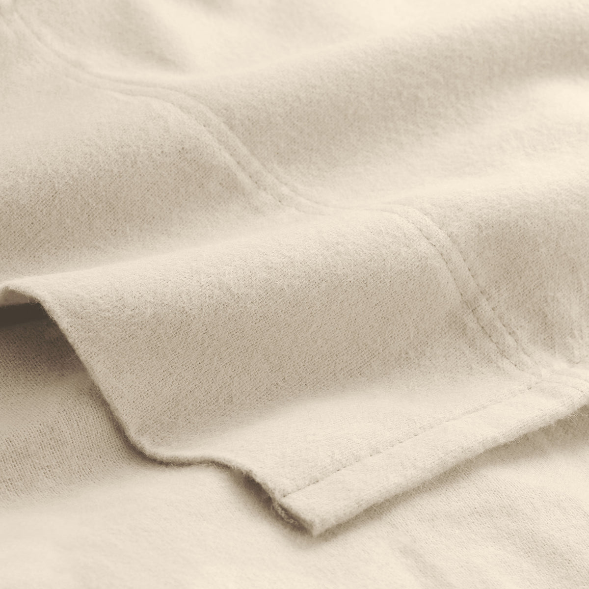 Close-up of the top of a flannel sheet