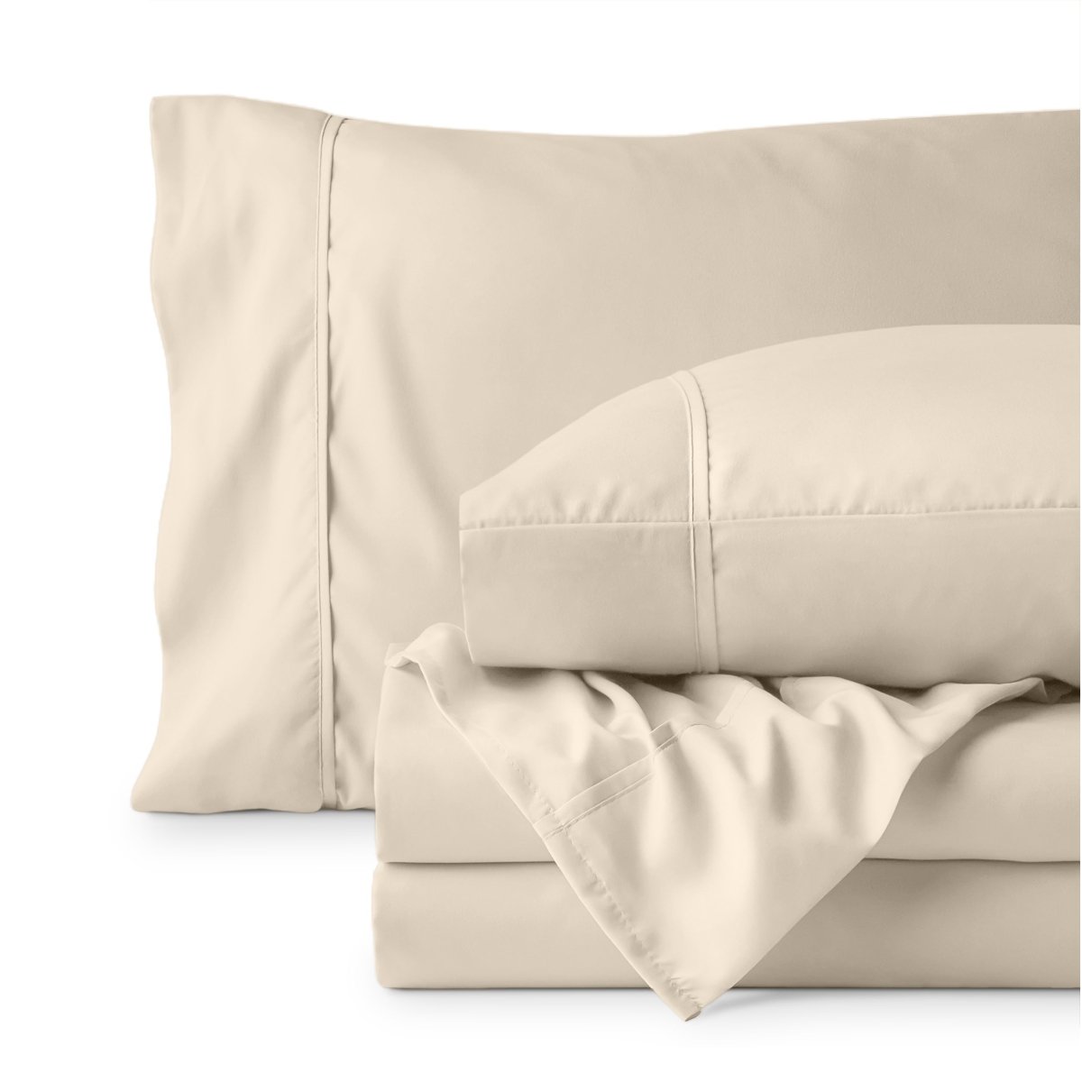 Sheet set folded on a white background