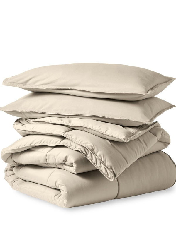 A down alternative comforter folded neatly