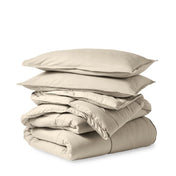 A down alternative comforter folded neatly