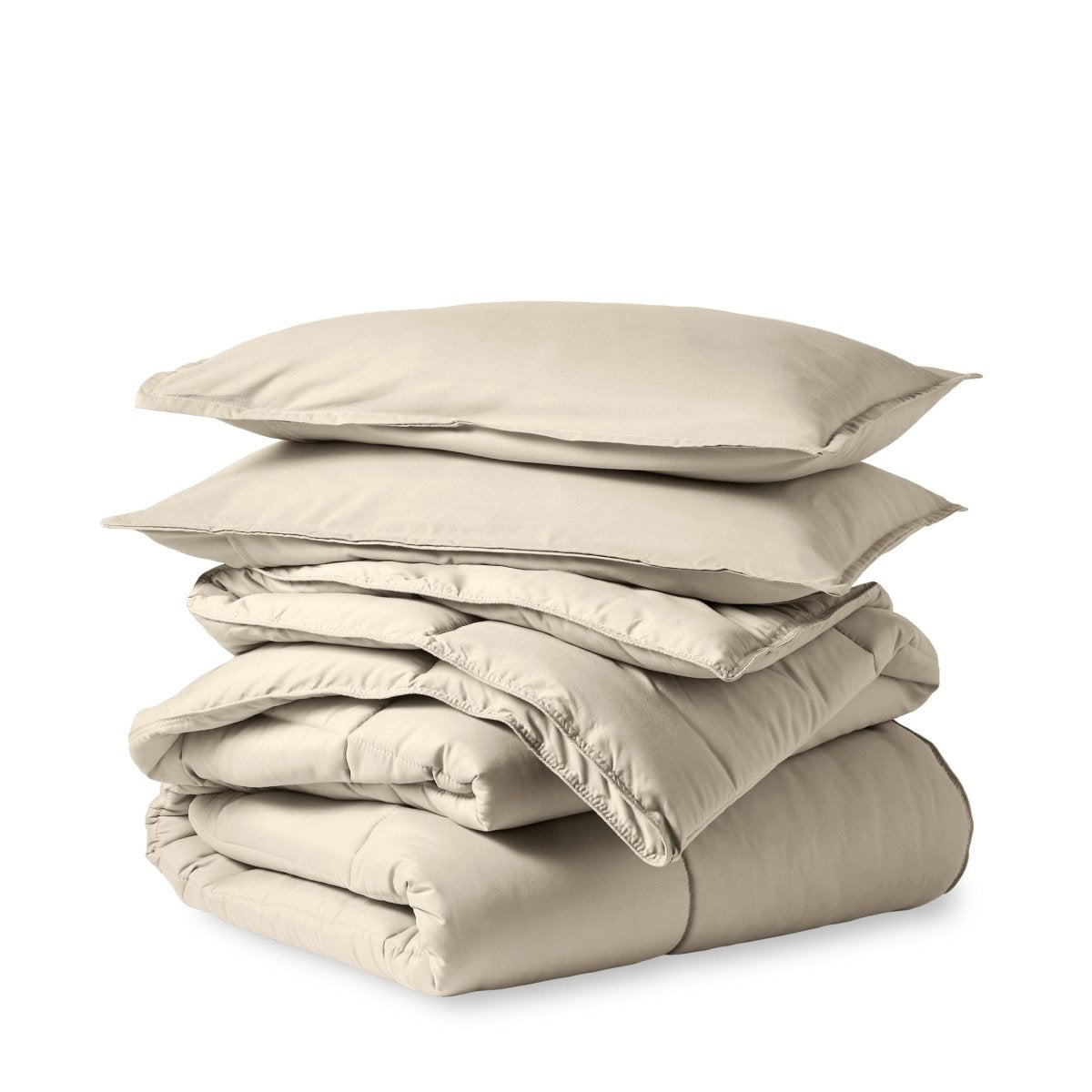 A down alternative comforter folded neatly