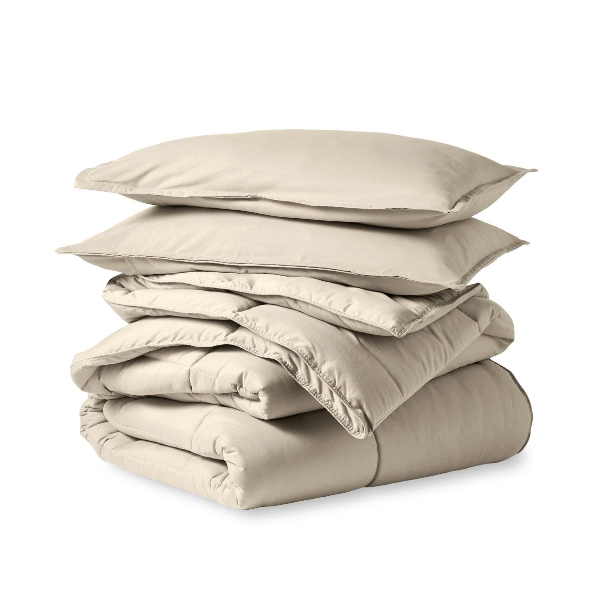 Comforter set folded and stacked