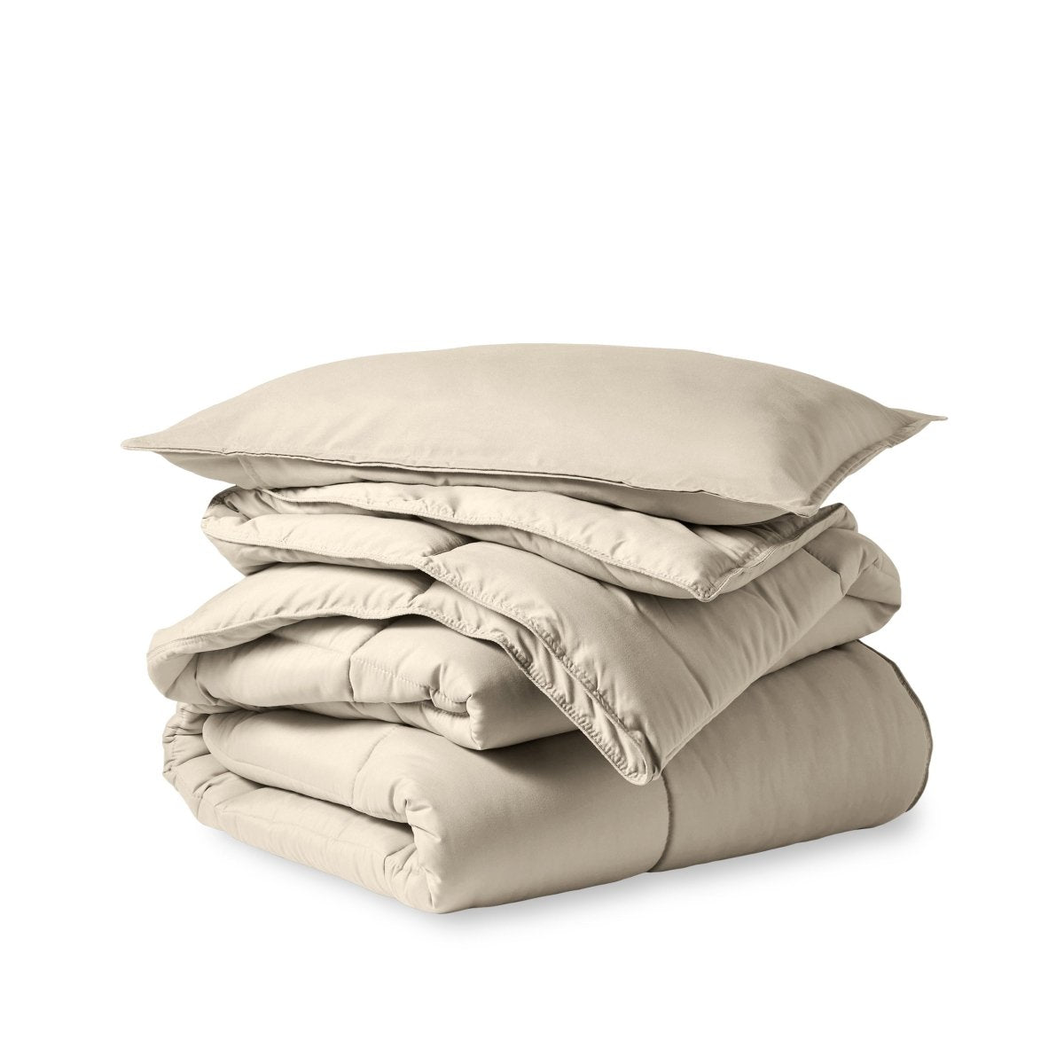 Comforter set folded and stacked