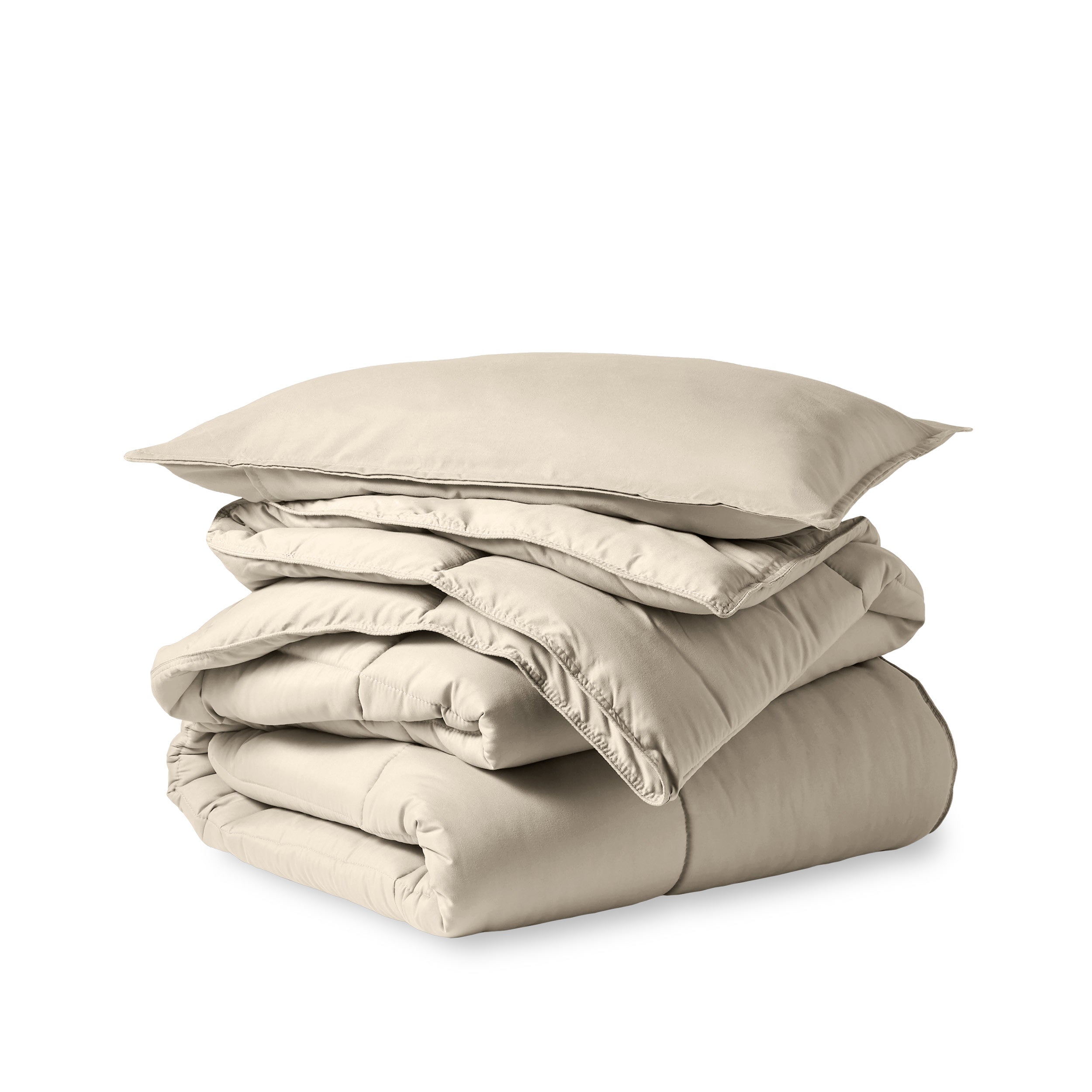 Comforter set folded and stacked