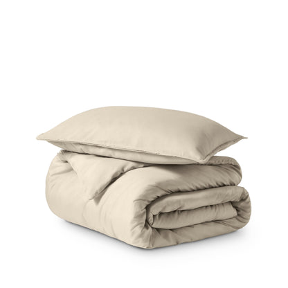 Ultra soft duvet cover folded and stacked