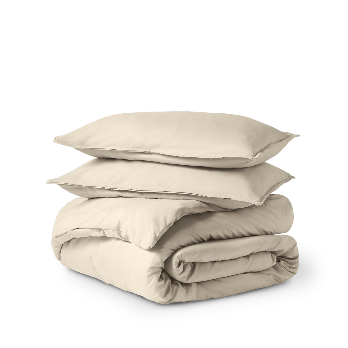 Ultra soft duvet cover folded and stacked