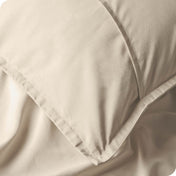 Close-up of back of a pillow sham