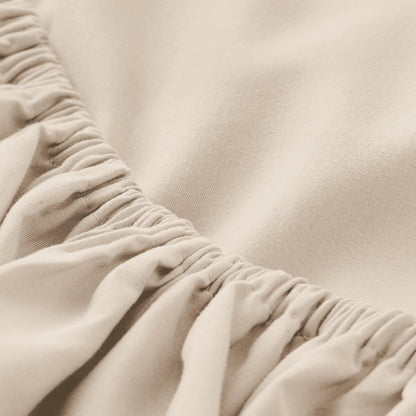 Close-up of elastic on a fitted sheet.