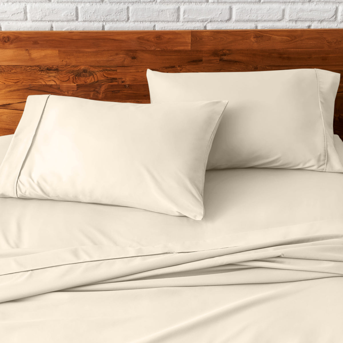 Close up of pillowcases on a bed