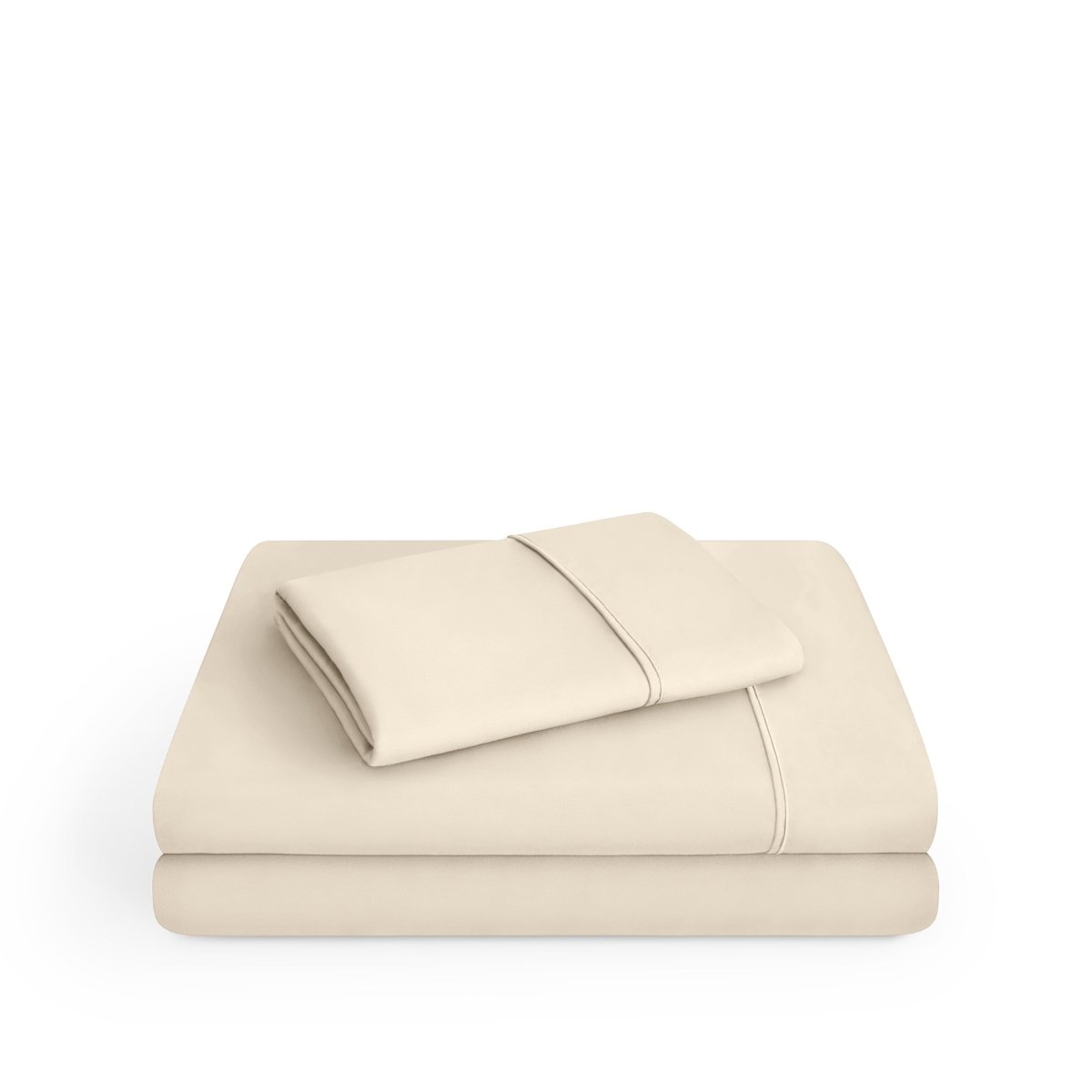 Microfiber sheet set folded and stacked