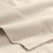 Close-up of organic flannel top sheet