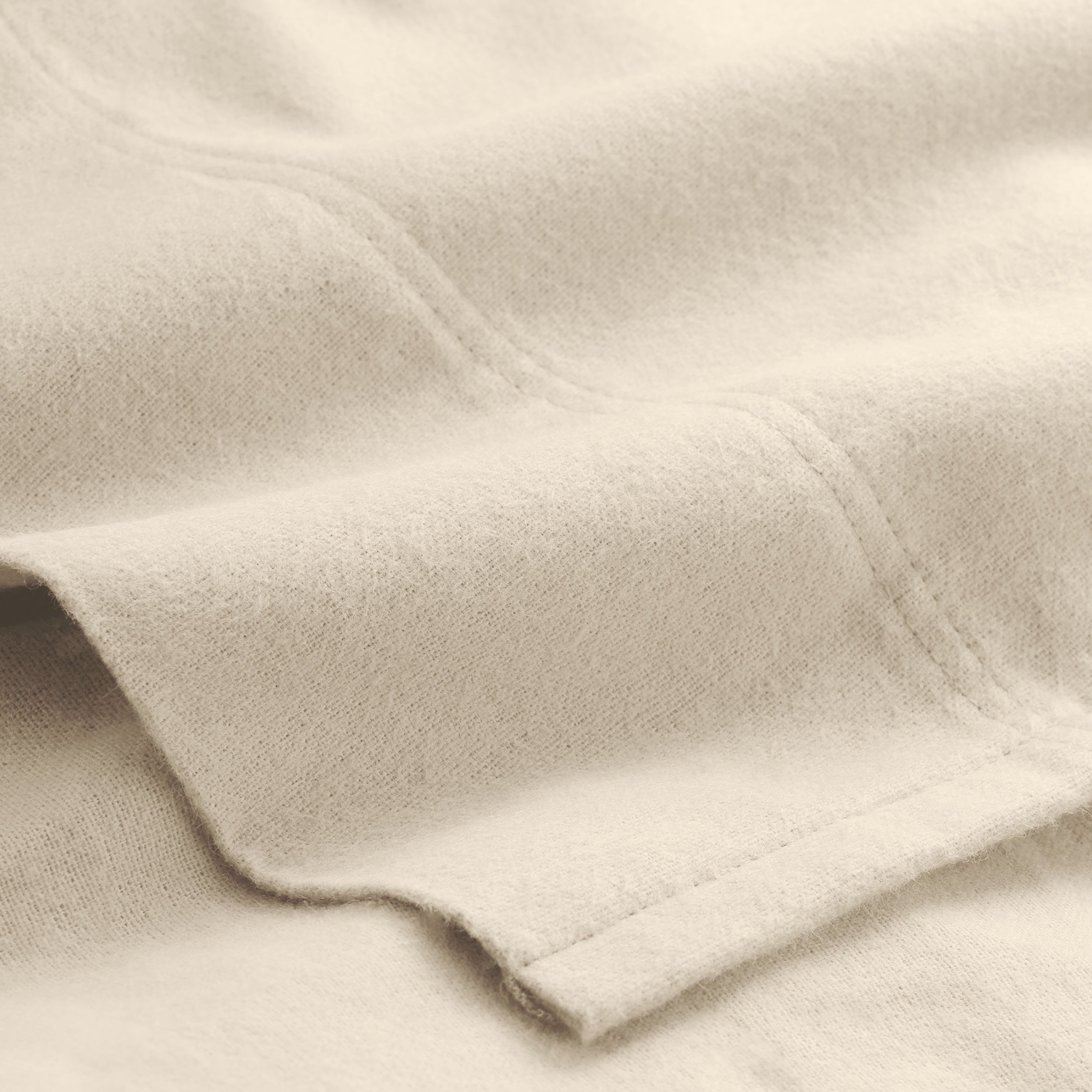 Close-up of organic flannel top sheet