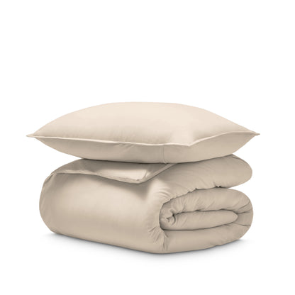 Jersey duvet and pillow sham on a white background