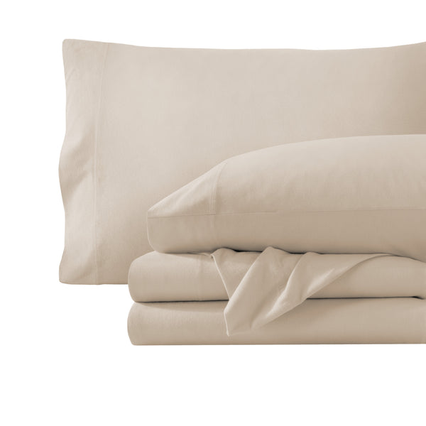 Organic jersey sheet set folded