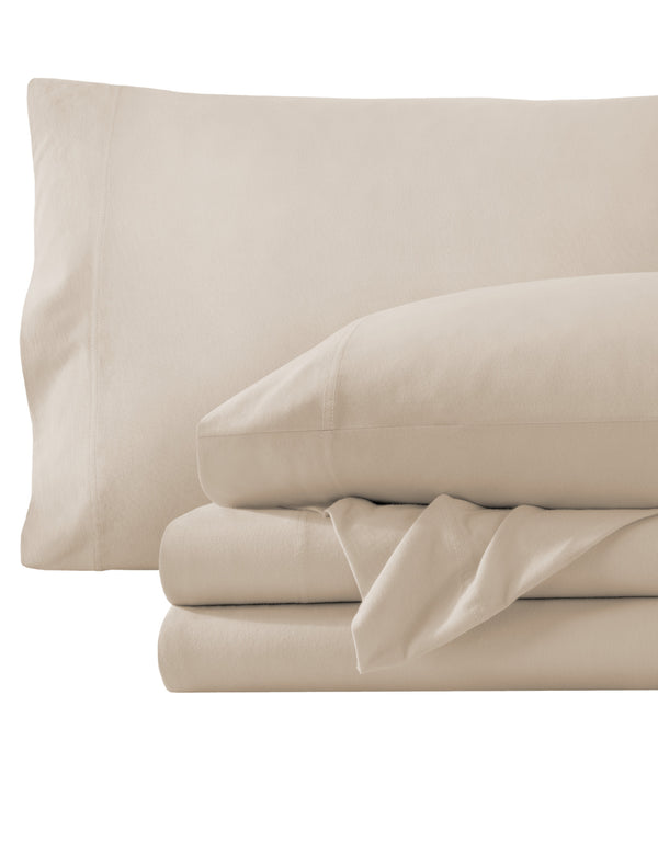 Organic jersey sheet set folded