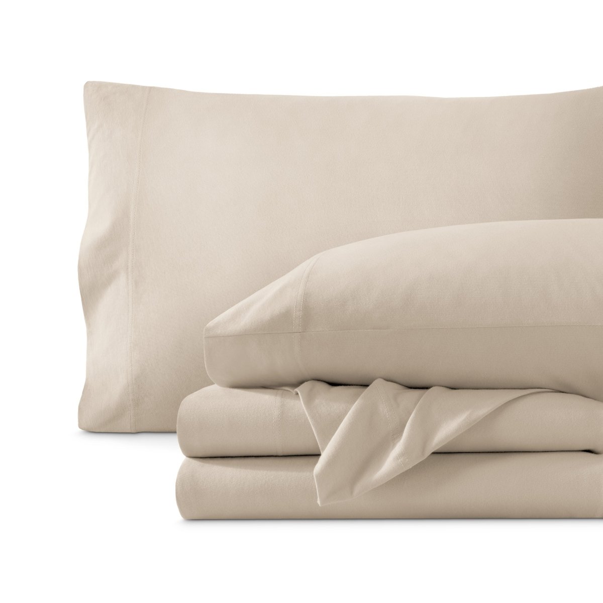 King Organic Cotton Jersey Sheet Set (Color: Sand)