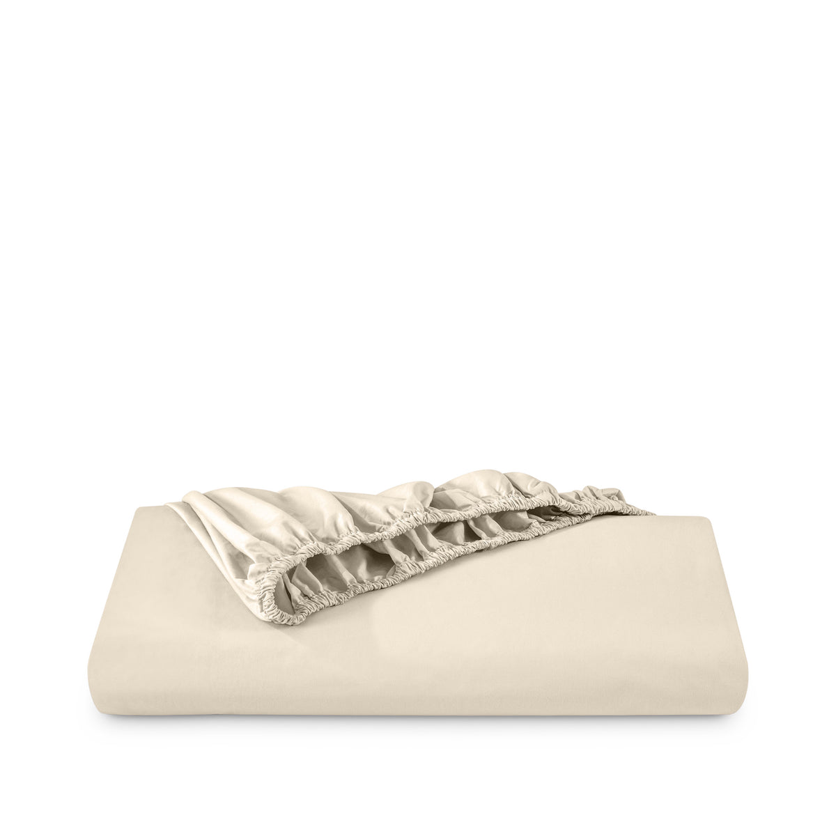 Percale fitted sheet on a white background
