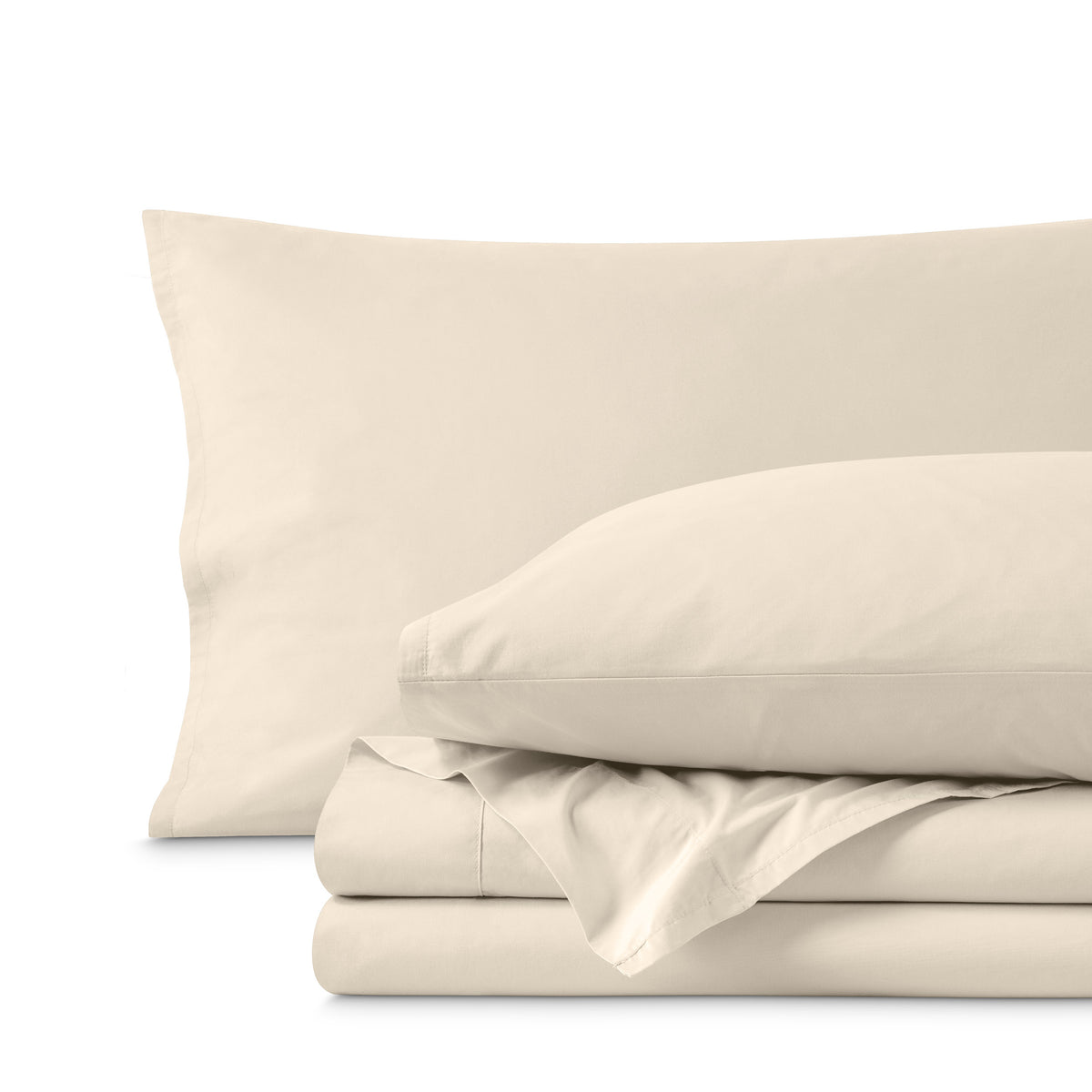 Percale sheet set folded neatly
