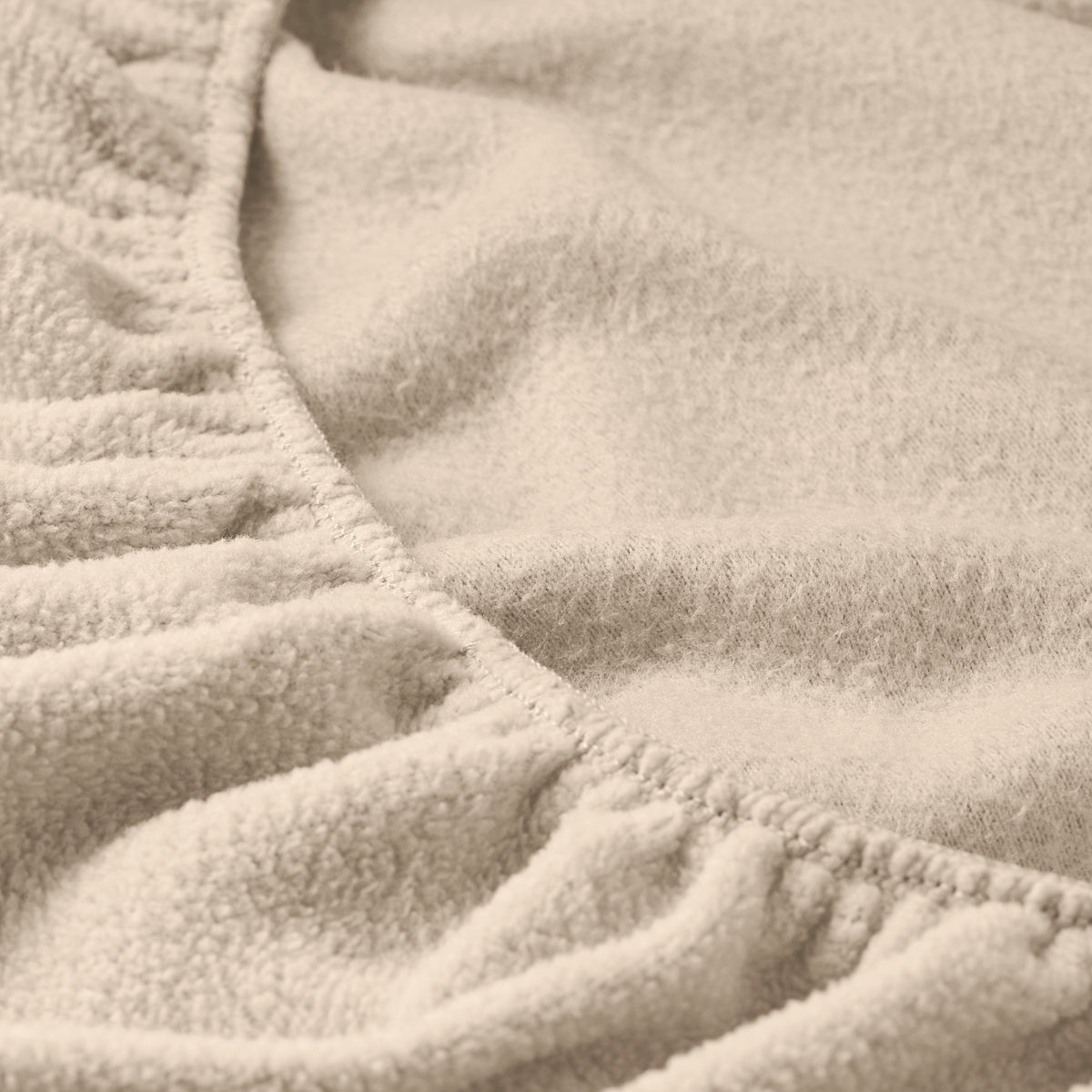 Close-up of fleece fitted sheet