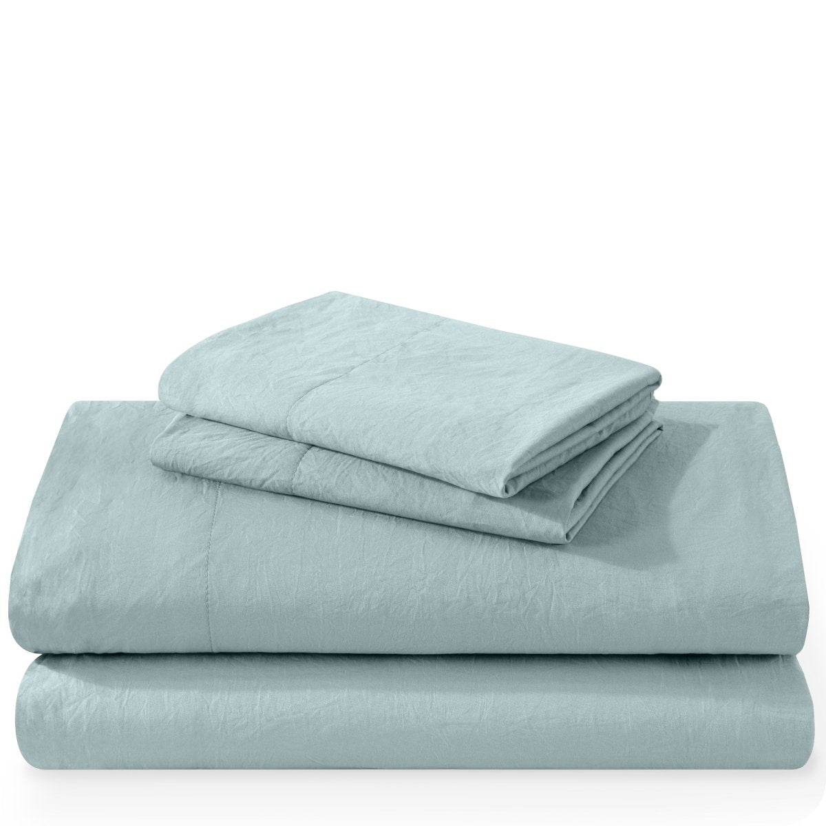 Washed sheet set folded and stacked