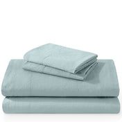 Washed sheet set folded and stacked