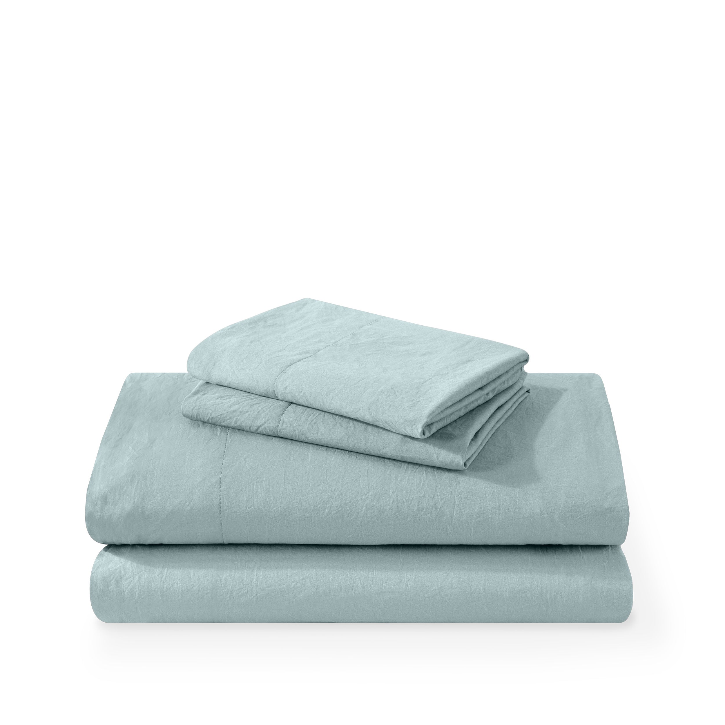 Washed sheet set folded and stacked