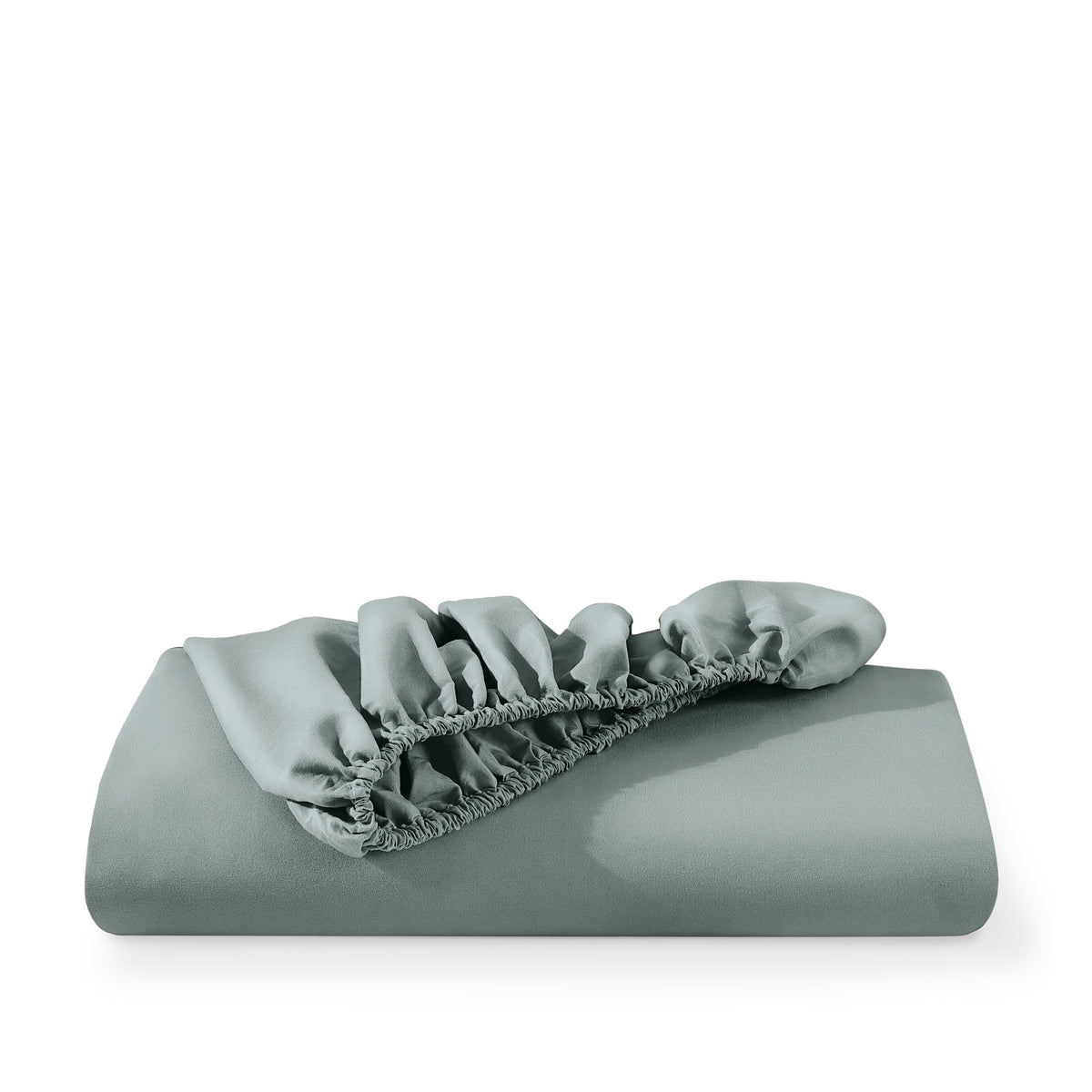 Microfiber fitted sheet folded with a white background