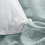 Close up of the duvet cover ties